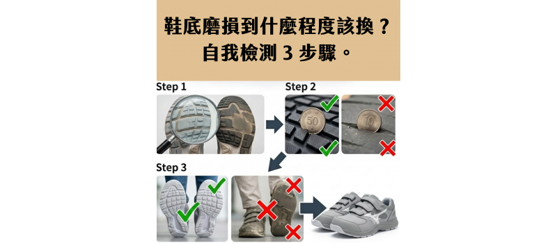 鞋底磨損到什麼程度該換？自我檢測 3 步驟