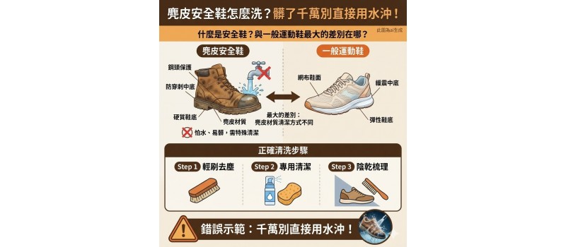 【麂皮安全鞋怎麼洗？髒了千萬別直接用水沖！】