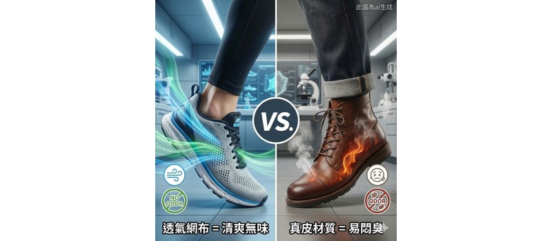【拒絕腳臭！透氣網布 vs. 真皮材質的大對決。】