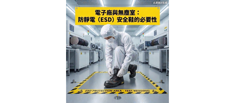 電子廠與無塵室：防靜電（ESD）安全鞋的必要性。
