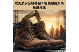【歐美系安全鞋特點：粗曠耐用與高防護標準。】