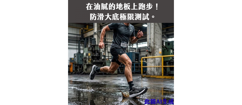 [實測] 在油膩的地板上跑步！防滑大底極限測試。