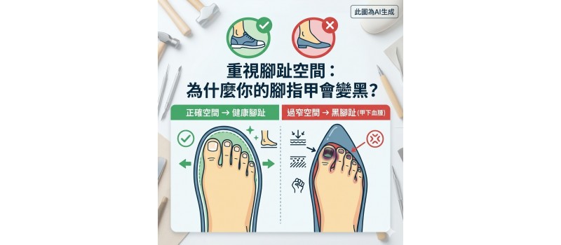 【重視腳趾空間：為什麼你的腳指甲會變黑？】