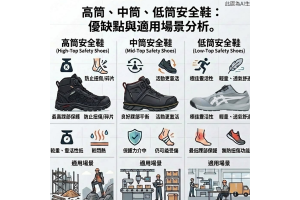 高筒、中筒、低筒安全鞋：優缺點與適用場景分析