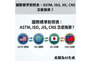 國際標準對照表：ASTM, ISO, JIS, CNS 怎麼換算？
