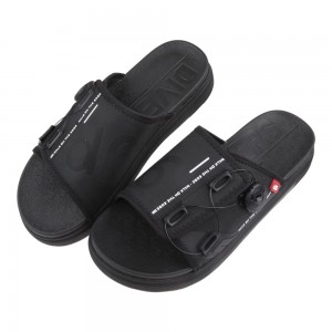 (23~28.5公分)D6可調旋鈕黑色舒緩拖鞋