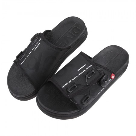 (23~28.5公分)D6可調旋鈕黑色舒緩拖鞋